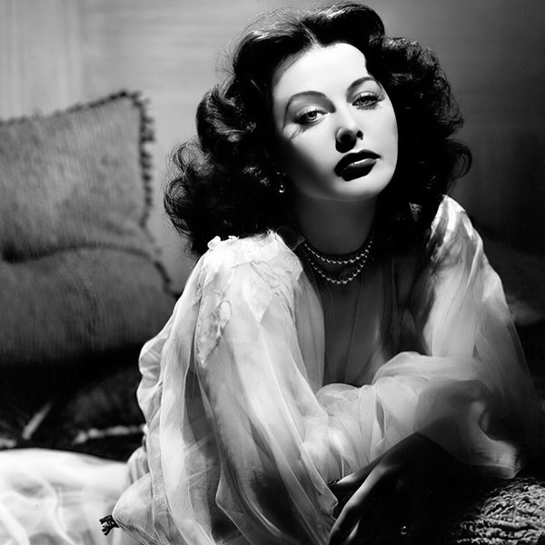 Hedy Lamarr c. 1942, black & white, multiple sizes, print/poster - Vintage Hollywood, classic actress, celebrity portrait  [730-1451]