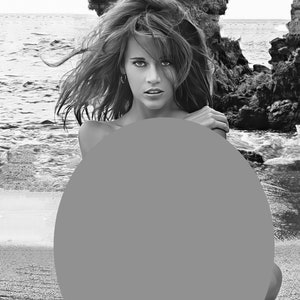 Jane Fonda Nude on the Beach C. 1960's, Black & White, Mature, Classic