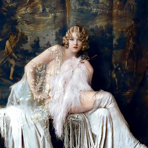 Gladys Glad Ziegfeld, showgirl, photo glamour v. Années 1920, couleur, tailles multiples, clapet de l&#39;âge du jazz, affiche d&#39;art femme glamour sexy [767]