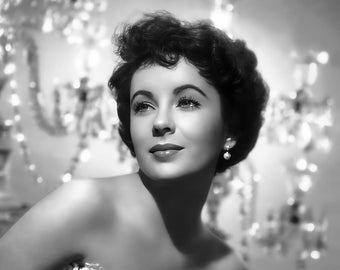 Elizabeth Taylor c. 1951 for "A Place in the Sun" - black & white, multiple sizes - old Hollywood, classic actress, old movie stars [1633]