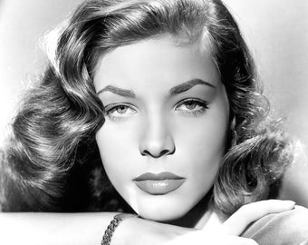 Lauren Bacall studio photograph c. 1944, Black & White, Multiple Sizes, Old Hollywood, leading lady, old movie stars, vintage glam [1676]