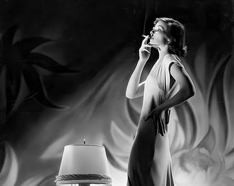 Katharine Hepburn Art Deco photo c. 1932, black & white, multiple sizes print/poster, Classic vintage Hollywood, old movie stars [730-1508]