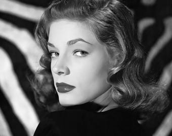 Lauren Bacall glamour portrait c. 1946, black & white, multiple sizes - old Hollywood glam, vintage actress, leading lady "the look" [1866]
