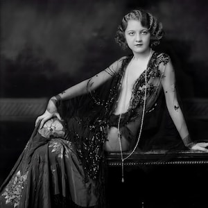 Ziegfeld Follies Showgirl c. 1920&#39;s by A. Cheney Johnston,  Black & White, Multiple Sizes - classic portrait, Risque, vintage beauty [1752]