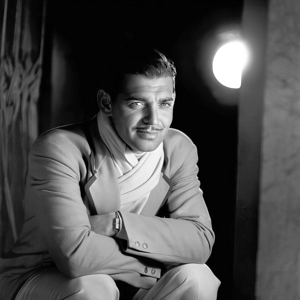 Clark Gable studio photo c. 1930's - black & white, multiple sizes - leading man, classic actor, old movie star, old Hollywood [1610]