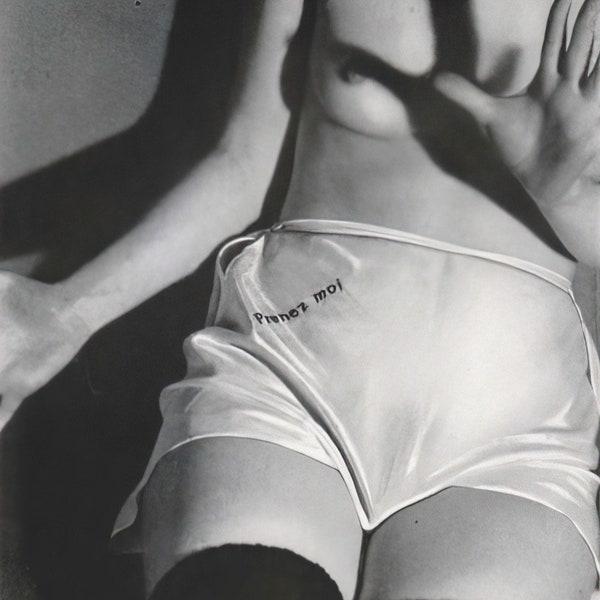 1920's Era Diana Slip Lingerie Ad-"Prenez Moi-Take Me"-Black & White-Multiple Sizes-[730-573] Sexy Erotic Sensual Vamp