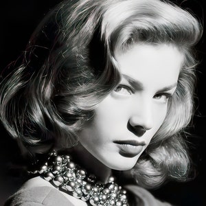 Lauren Bacall c. 1940&#39;s - studio portrait - black & white, multiple sizes - &quot;The Look&quot;, old Hollywood glam, vintage actress [730-1359]