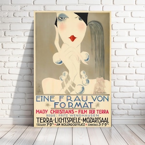 A Woman of Stature art, film poster (German) | Art Deco print poster | vintage fashion illustration | vintage movie | multiple sizes [769]