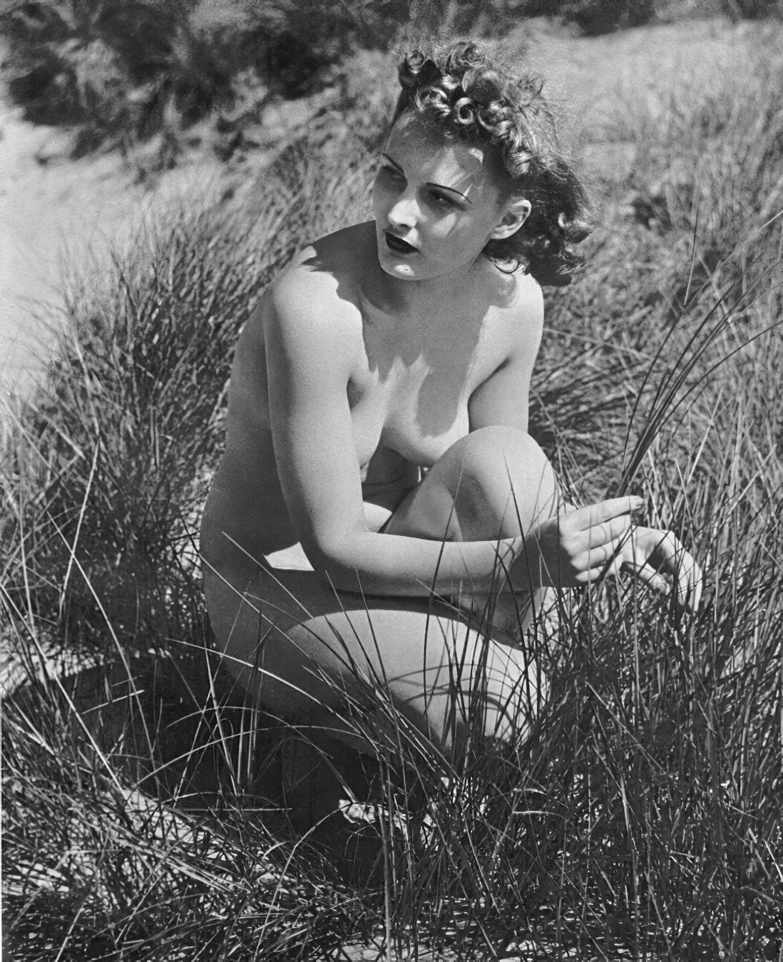 1930's Era nude in Grass Black & White - Etsy