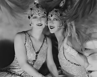 The Dolly Sisters, Rosie and Jenny Dolly, ca. 1927, Ziegfeld Follies [730-755] Jazz Age, vaudeville, vintage showgirls, flappers