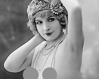 Maud D'Orby, flapper vintage - foto de Jean Agelou c. 1920 - blanco y negro, madura - glamour vintage, sexy, burlesque [730-762]