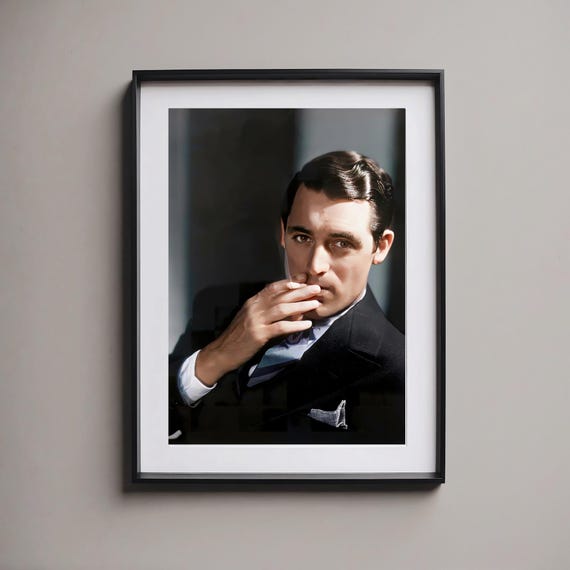 Cary Grant Smoking C. 1937 | Color | Multiple Sizes | Old