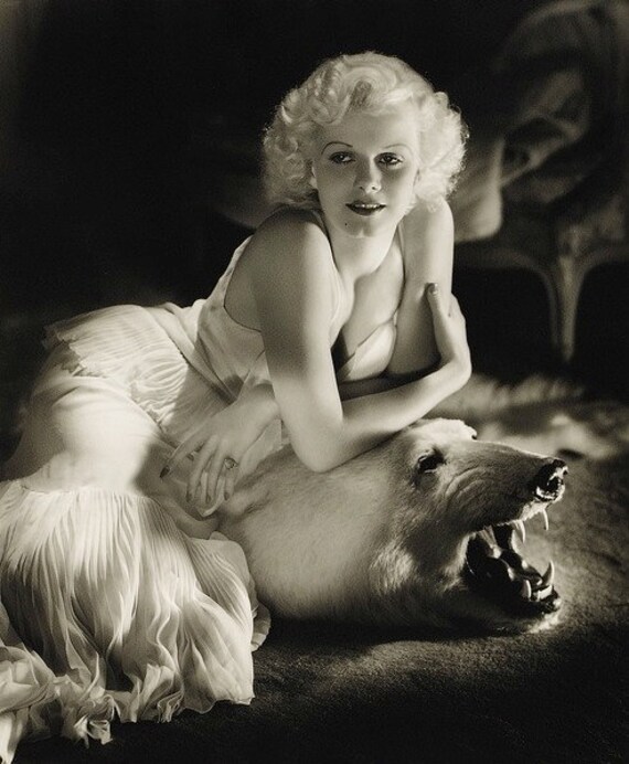 1930 S Era Classic Pin Up Jean Harlow Bearskin Rug Black