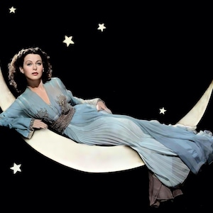 Hedy Lamarr 1943 foto pubblicitaria &quot;Il corpo celeste&quot; / colore / diverse dimensioni / vecchio glamour di Hollywood / attrice celebrità / stampa / poster [C191]