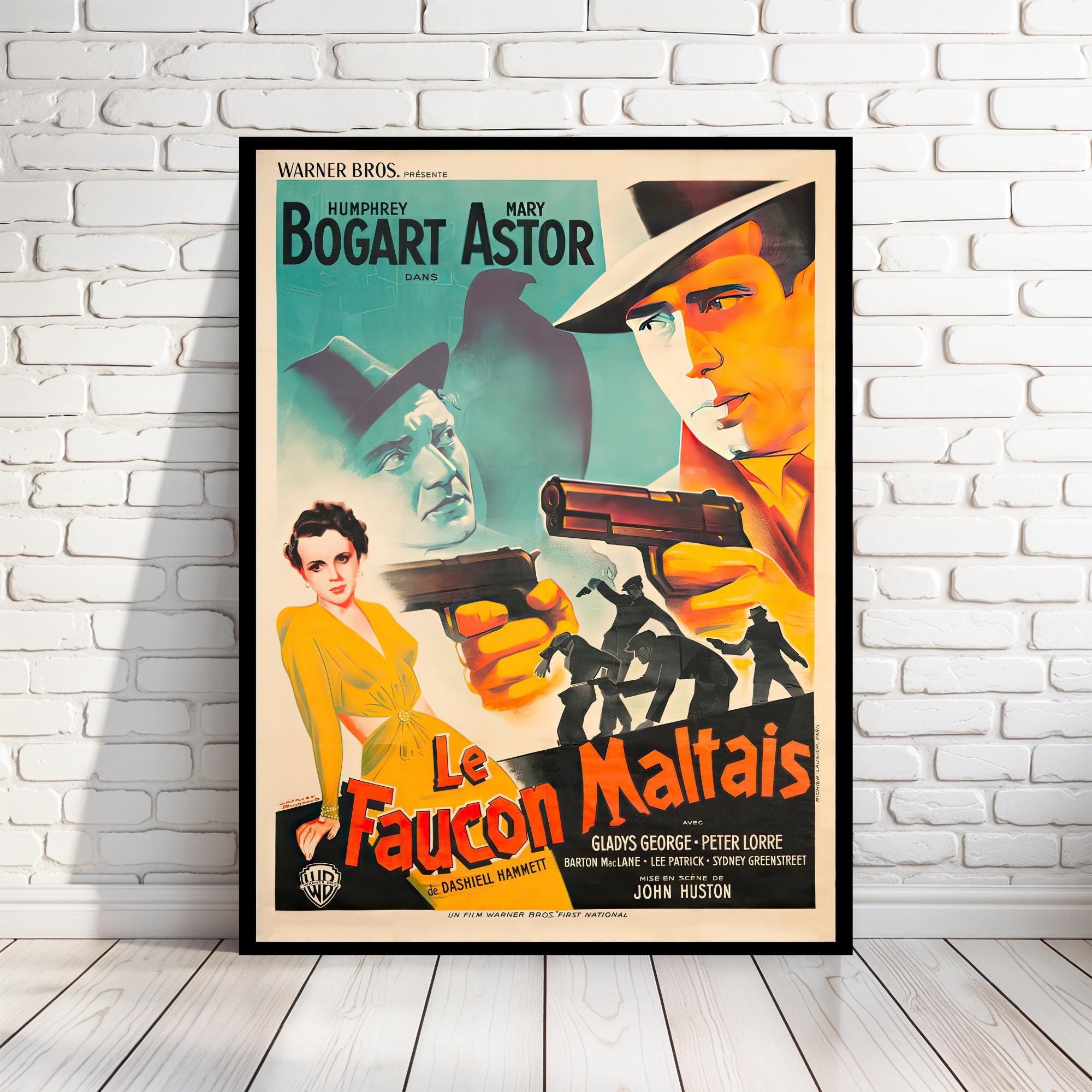 Print of 'maltese Falcon' (french) Classic Movie Poster 1941 Film