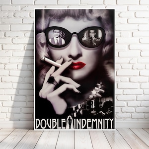 Druck von &#39;Double Indemnity&#39; Filmplakat | 1944 Krimi-Thriller mit Barbara Stanwyck & Fred MacMurray | unterschiedliche Größen [727]