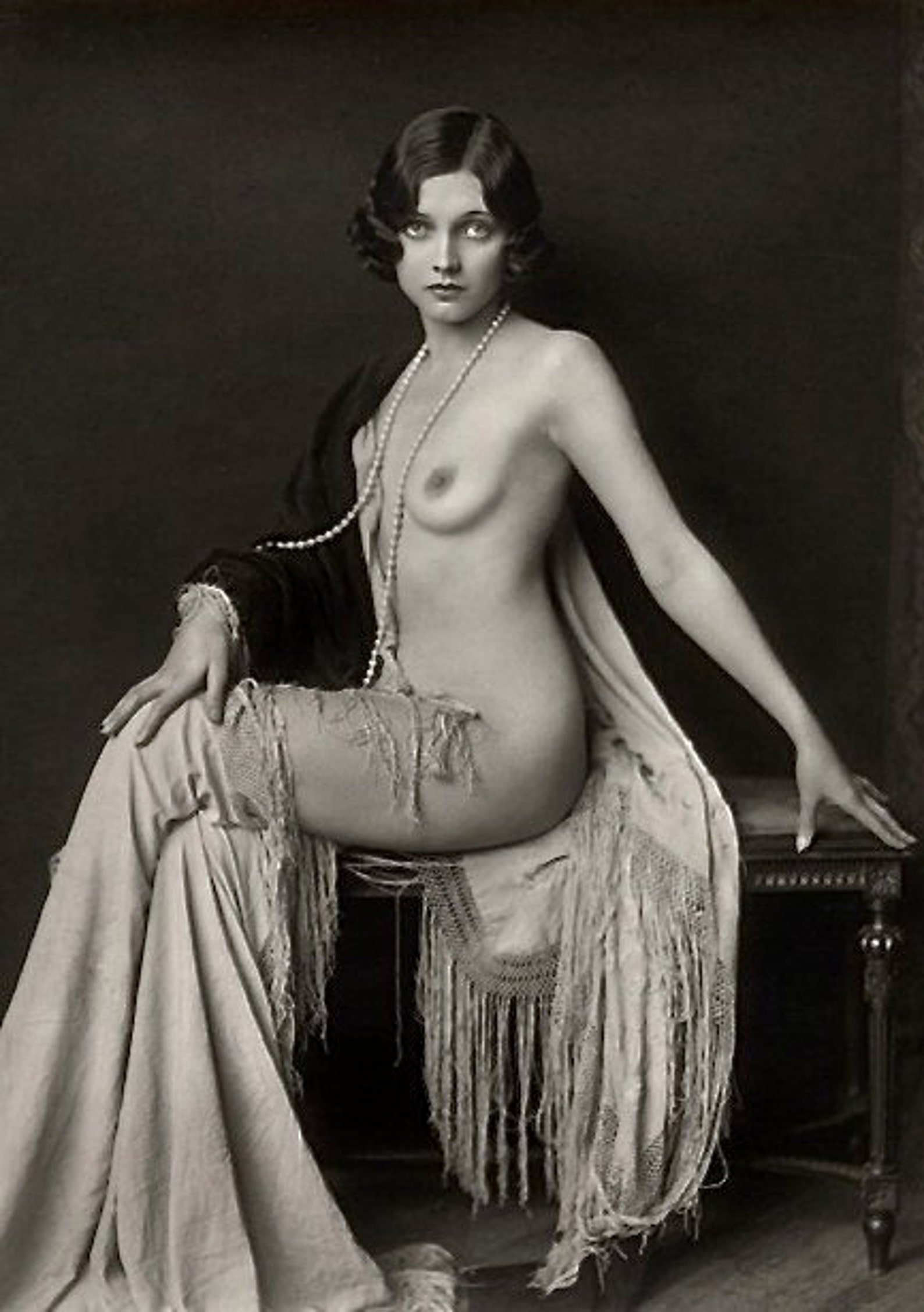 1920's Era Nude Ziegfeld Follies Girl Adrienne Ames-Black image 0.