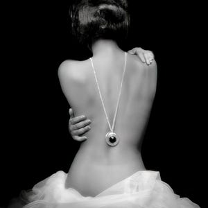 1940's era "The Necklace" - black & white, multiple sizes - elegant, sensual, suggestive, classic, topless, risque [730-1077]