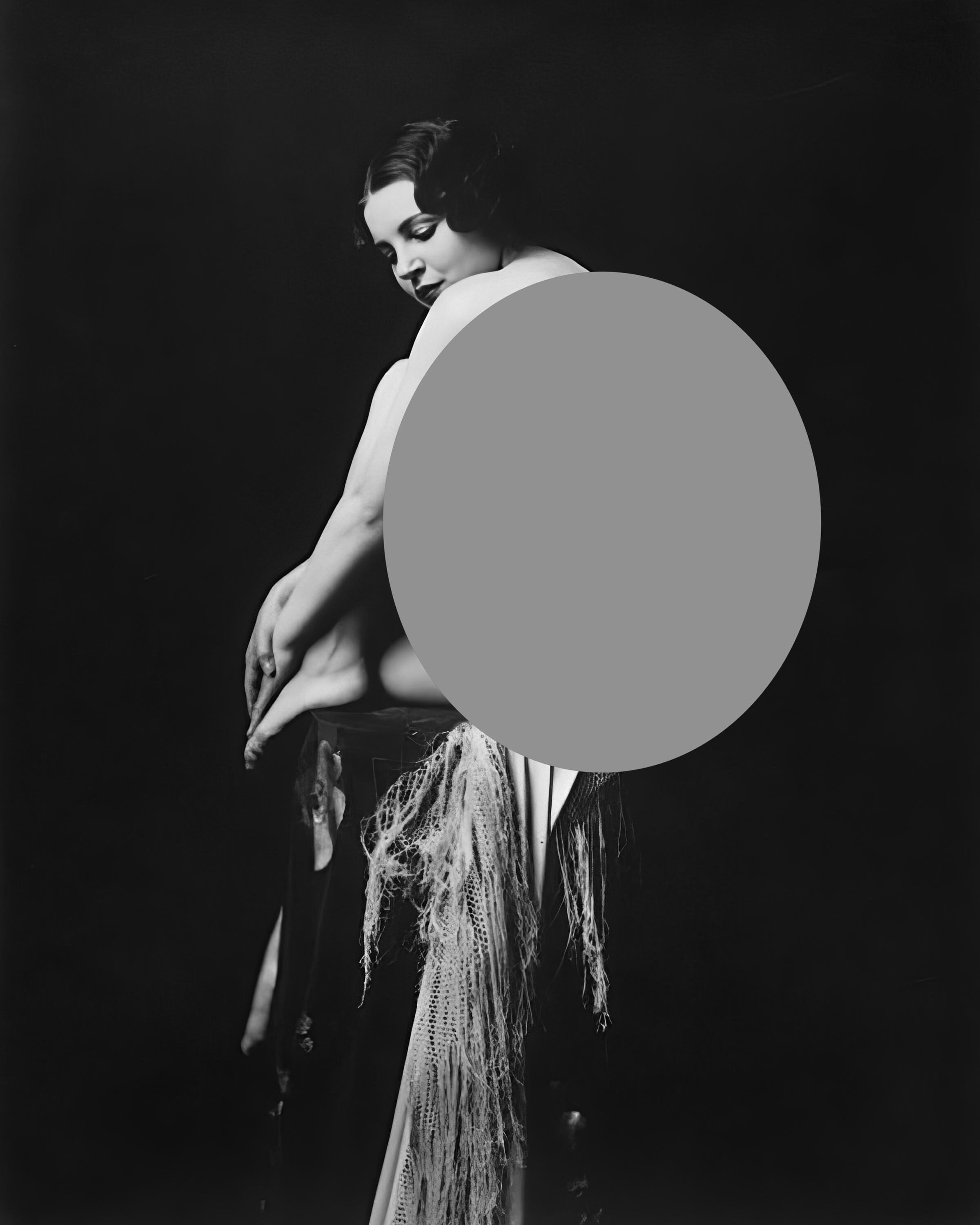 Ziegfeld Follies Showgirl Model Unknown Black & White, Mature Classic Nude Photo, Sexy, Risqué