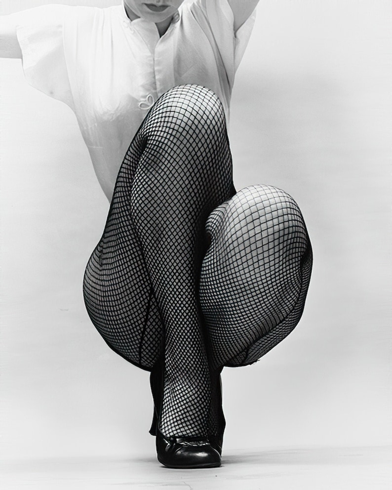 sexy showgirl artistic burlesque 1950/'s era Fishnets legs fishnet stockings black /& white classic 730-1073 multiple sizes