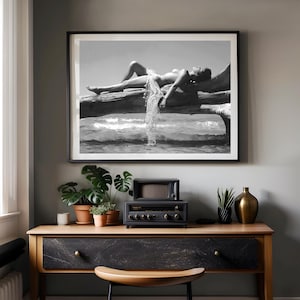 Nude on Beach C. 1950's - Black & White, Multiple Sizes - Classic, Sexy