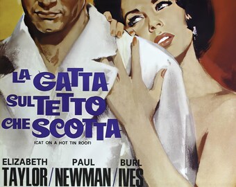 映画『熱いトタン屋根の猫』（外国映画）のポスター、1958年