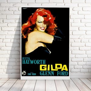 Druck von &#39;Gilda&#39; Klassiker Film Noir von 1946 mit Rita Haywürdig & Glenn Ford, verschiedene Größen [C216]