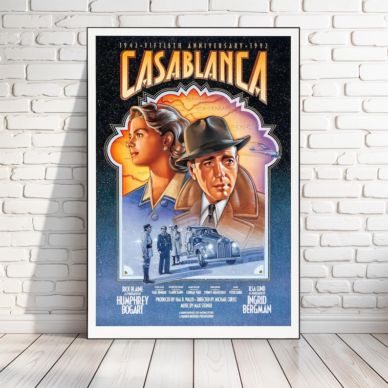 Print of 'casablanca' (50th Anniversary Edition) Classic Movie Poster ...