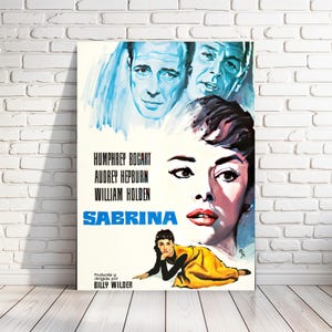 Print of &#39;Sabrina&#39; (Spanish) classic movie poster, 1954 romantic comedy starring Audrey Hepburn & Humphrey Bogart, multiple sizes [774]