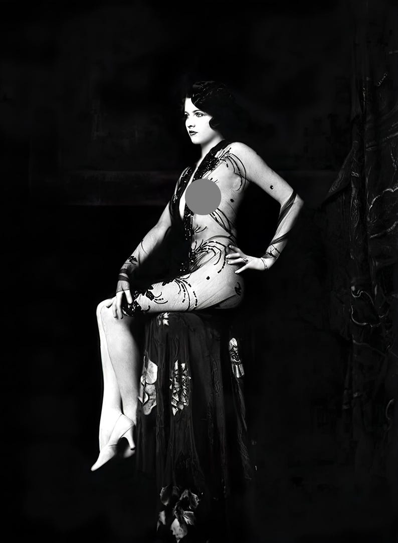 Jean Ackerman 1920's Era Ziegfeld Follies Star, Black and White, Mature