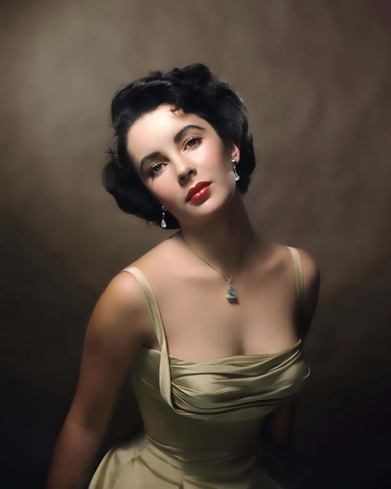 Elizabeth Taylor Glamour Portrait C. 1949, Color, Multiple Sizes - Old  Hollywood Glam, Vintage Actress Celebrity, Leading Lady [C109] - Etsy