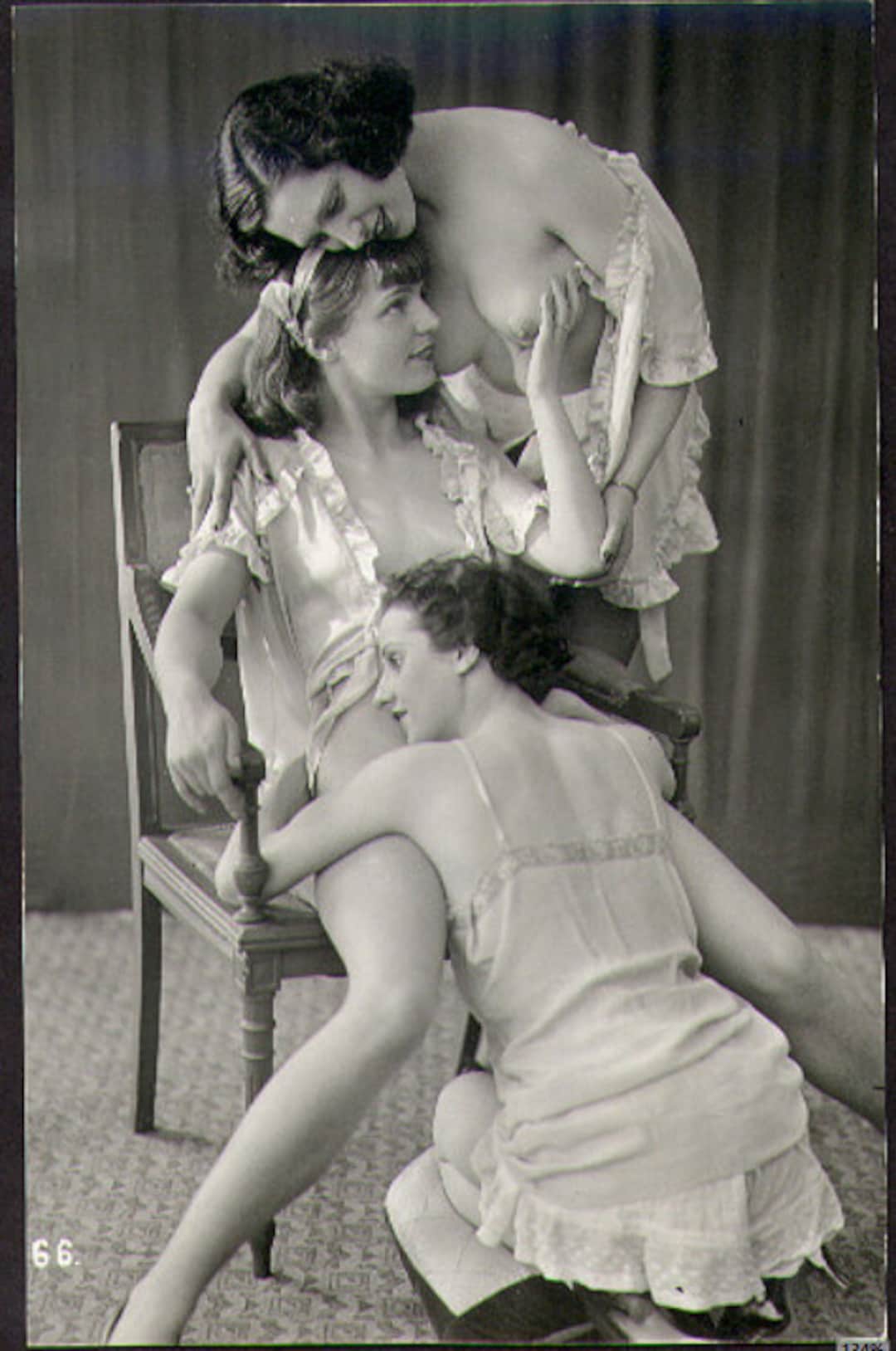 1080px x 1628px - 1920's Era Lesbian Nude Study-french Postcard - Etsy