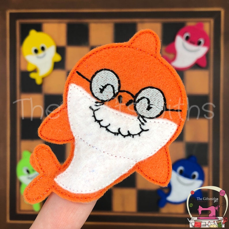 Shark Baby Family Finger Puppets Etsy