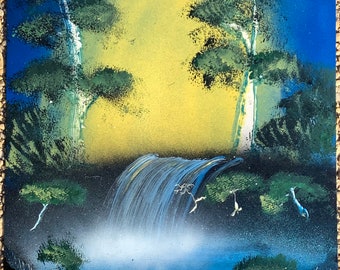 Escena nocturna del bosque - Spray Paint Art