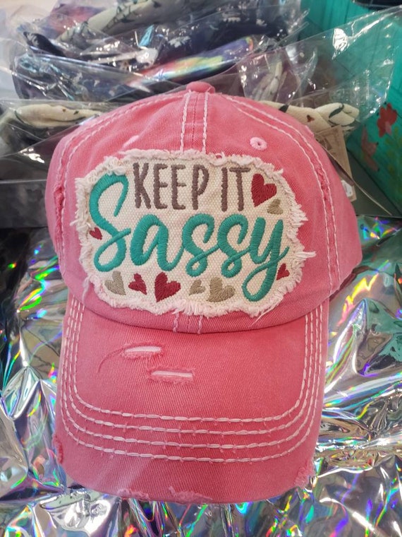 Sassy Distressed Ball Cap Kbethos | Etsy