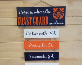 Coast Guard Duty Station Sign: Patriotic Military Wall Decor