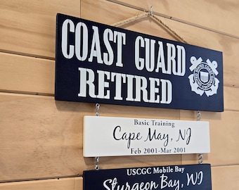 Coast Guard Retirement Sign: Patriotic Duty Station Wall Decor
