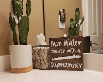 Submariner Bathroom Sign: Navy Humor Decor
