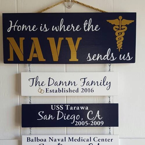 Home is Where the Navy Sends Us Navy Sign Patriotic Wall Etsy