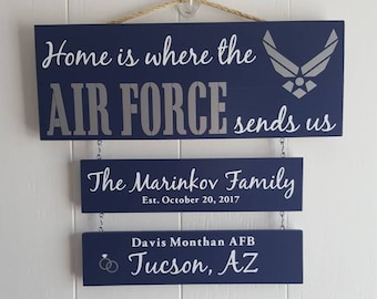 Air Force Duty Station Sign: Personalized Military Retirement Gift