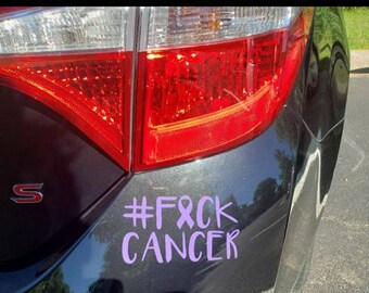 F*ck Cancer Vinyl Decal: Awareness Ribbon Sticker