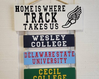 Home is Where Track Takes Us Sign: Personalized Track Coach Gift