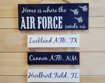 Air Force Duty Station Sign: Patriotic Military Wall Decor
