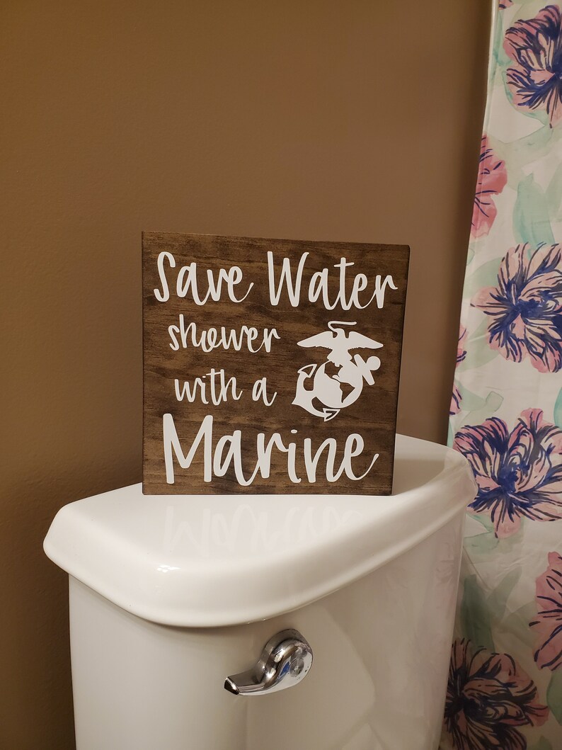 Save Water Shower with a Marine Marine Corps Bathroom Decor Etsy