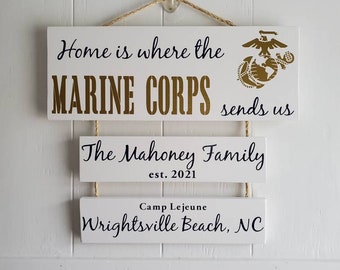 Marine Corps Duty Station Sign: Patriotic Home Decor
