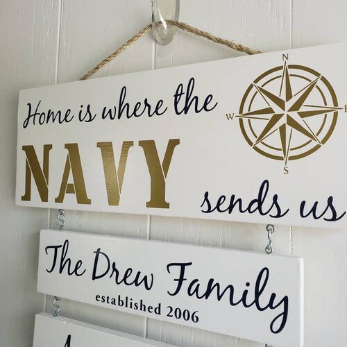 Home is Where the Navy Sends Us Navy Sign Patriotic Wall Etsy