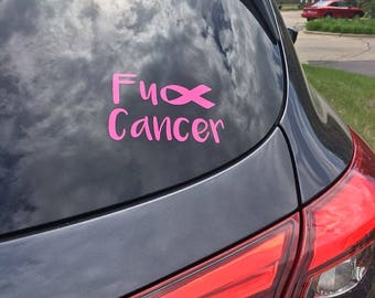 F*ck Cancer Decal: Awareness Ribbon Sticker, Car Decal