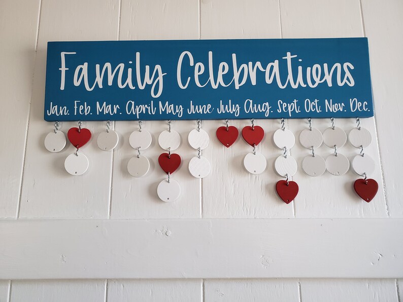 Family Celebration Sign Celebrations Board Ready to ship Mother/'s Day Gift Wood Calendar Birthday Calendar Perpetual Calendar