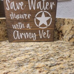 Army Vet Bathroom Sign: Save Water, Military Humor Decor - Etsy