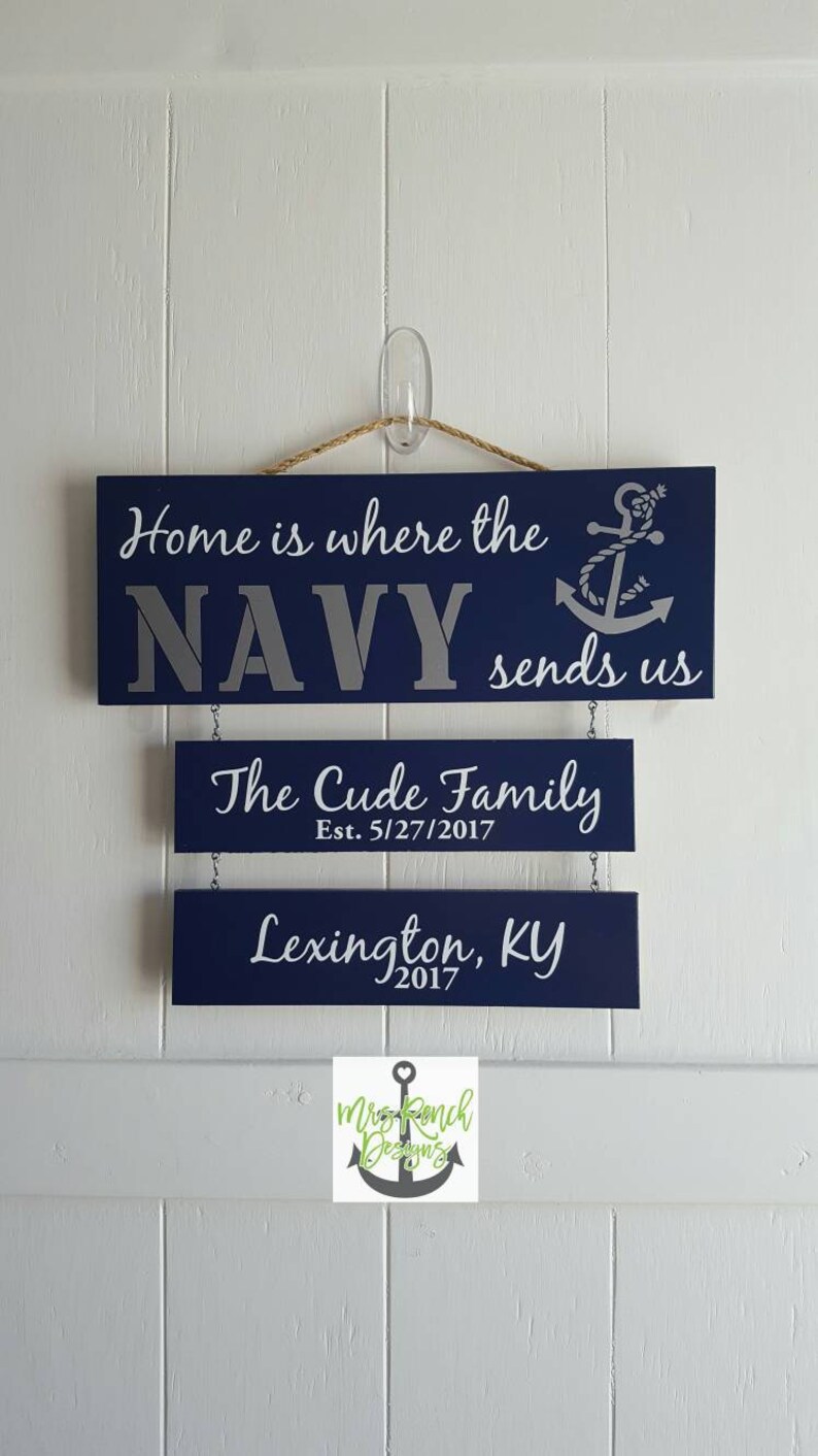 Home is where the Navy sends us Navy Sign Patriotic Wall Etsy